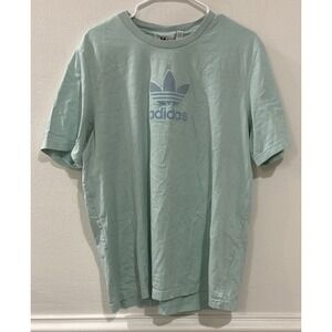 Adidas Women's Trefoil T-Shirt XL Teal Blue Short Sleeve Casual Logo Tee